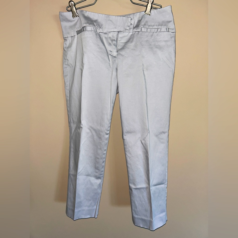 Gray cropped pant by I.N.C. Size 2P with button and hook enclosure.